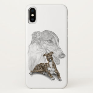 Funda Para iPhone X Brindle Greyhound Dog Art