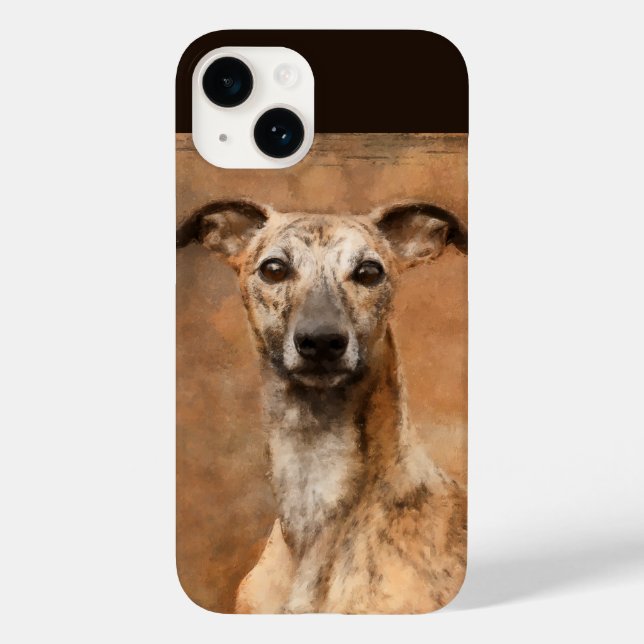 Funda De Case-Mate Para iPhone Brindle Whippet Dog (Reverso )