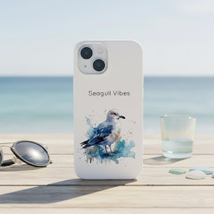 Funda Para iPhone 15 Brisa Oceánica: Gaviota Acuarela