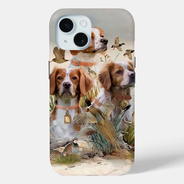 Funda De Case-Mate Para iPhone Brittany Spaniel, pasión por las aves (Reverso )