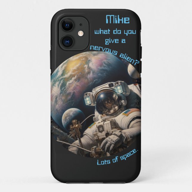 Funda De Case-Mate Para iPhone Broma de astronauta personalizable  (Reverso)