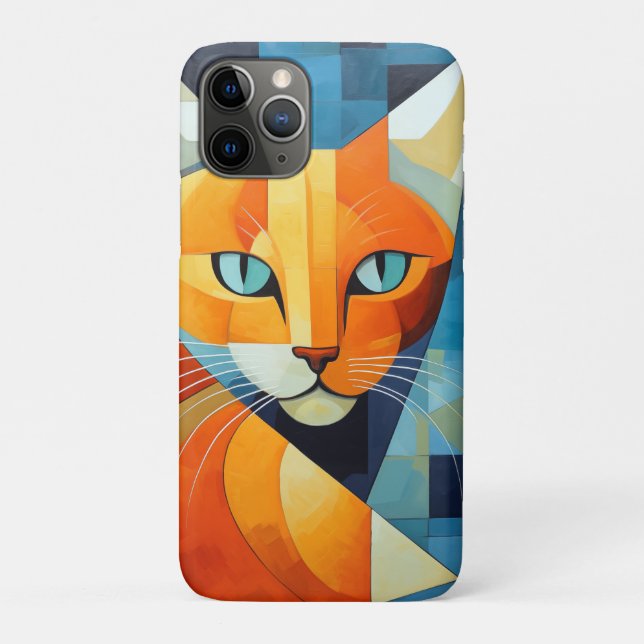 Funda De Case-Mate Para iPhone Bromistas abstractos: gato Naranja (Reverso)