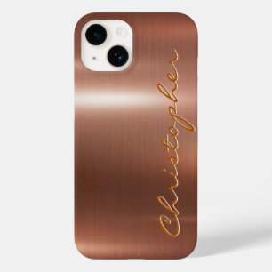 Funda Para iPhone 14 De Case-Mate Bronce de titanio Acero inoxidable brillante Metal