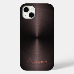 Funda Para iPhone 14 Plus De Case-Mate Bronce platino y acero inoxidable negro metálico