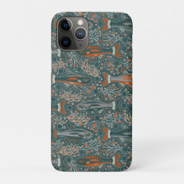 Funda Para iPhone 11 Pro Brook Trout - Gris, Naranja, sobre turquesa - NH F