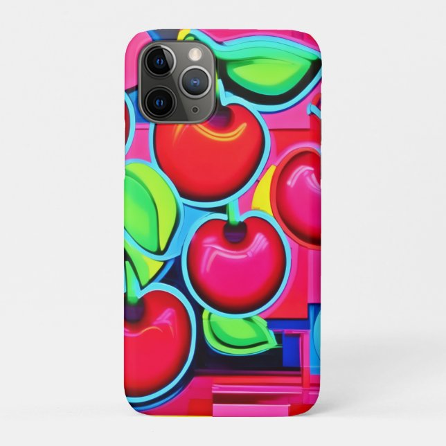 Funda De Case-Mate Para iPhone Brote de cerezas de arte pop (Reverso)