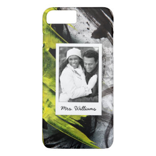 Funda Para iPhone 8 Plus/7 Plus Brotes de pincel negro y amarillo   Añadir foto