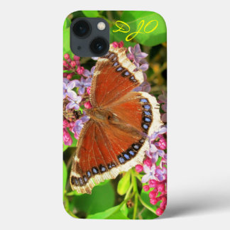 title_seo2 Brown Butterfly with Blue Spots on Lilacs