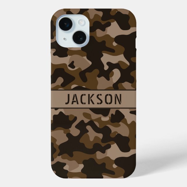 Funda De Case-Mate Para iPhone Brown Camouflage Personalized (Reverso )