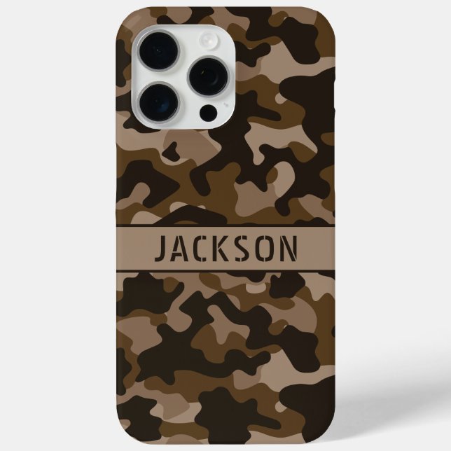 Funda De Case-Mate Para iPhone Brown Camouflage Personalized (Reverso )