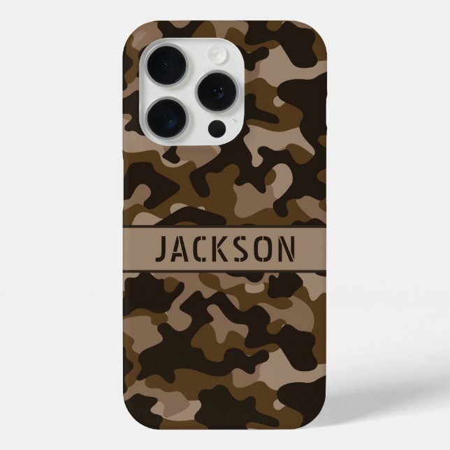 Funda De Case-Mate Para iPhone Brown Camouflage Personalized (Reverso )