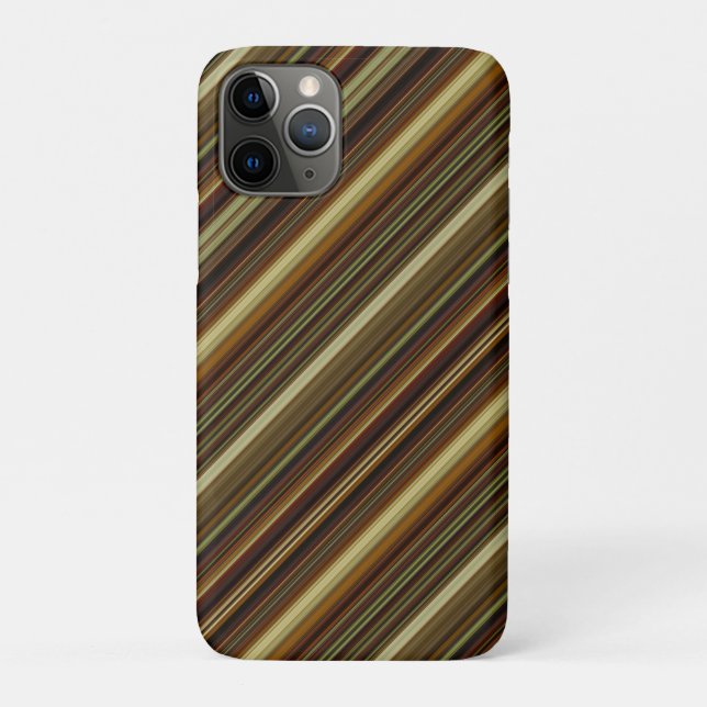 Funda De Case-Mate Para iPhone Brown Green and Gold Stripes (Reverso)