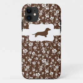 title_seo2 Brown&White w/Dachshund floral