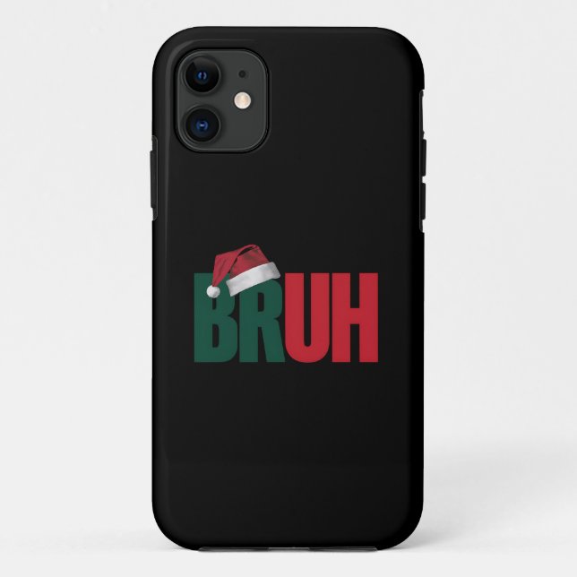 Funda De Case-Mate Para iPhone Bruh Meme Graciosamente Diciendo A Los Navidades D (Reverso)