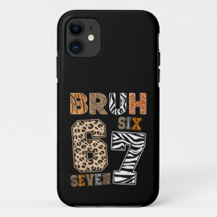 Funda Para iPhone 11 Bruh Six Seven 67 Meme Estampa Animal Salvaje Stre