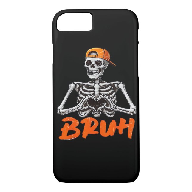 Funda De Case-Mate Para iPhone Bruh Skeleton Hand Heart Costumes Halloween Hombre (Reverso)