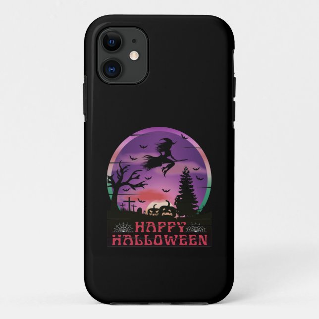 FUNDA DE Case-Mate PARA iPhone BRUJA DEL CEMENTERIO EN NOCHE DE HALLOWEEN (Reverso)