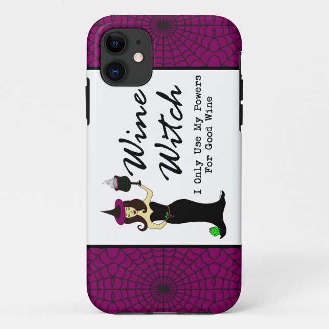 Funda De Case-Mate Para iPhone Bruja del vino "utilizo solamente mis poderes para (Reverso)