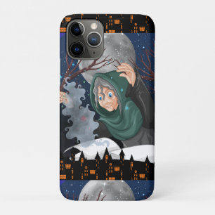 Funda Para iPhone 11 Pro Bruja espeluznante y casa embrujada Halloween🌙