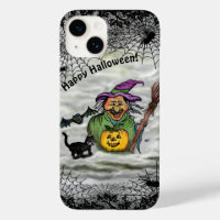 Bruja, gato, murciélago y calabaza, ¡Feliz Hallowe