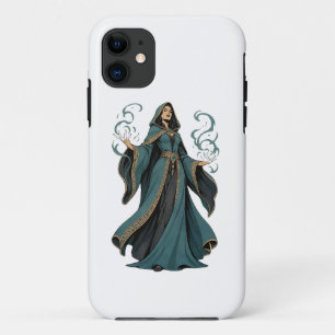 Funda Para iPhone 11 Bruja Mística Teal Arte de Fantasía - Hechicera Má