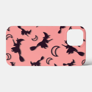 Funda Para iPhone 13 Mini Bruja voladora entre media luna en la noche de Hal