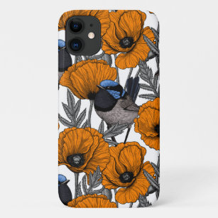 Funda Para iPhone 11 Brujas de hadas y flores de amapola naranja 2
