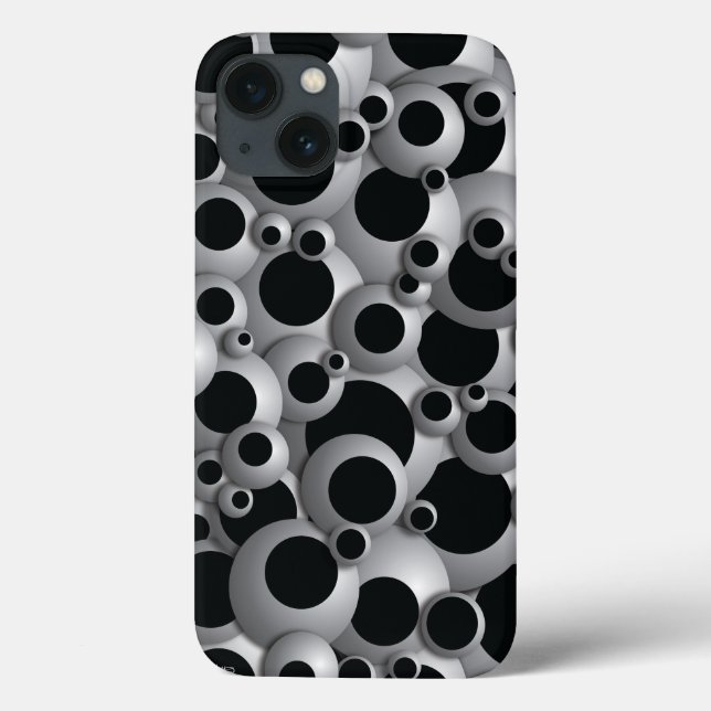 Funda De Case-Mate Para iPhone Bubbles bulliciosos negros (Reverso)