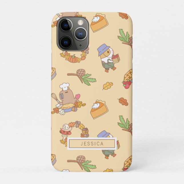 Funda De Case-Mate Para iPhone Bubu el patrón de cerdo, otoño y cerdo de Guinea (Reverso)