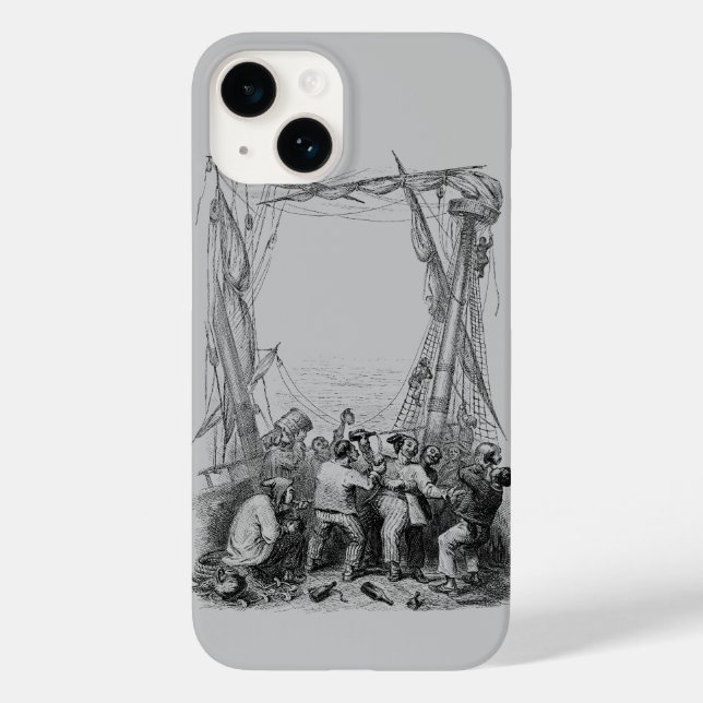 Funda De Case-Mate Para iPhone Bucaneros de época y barco pirata naufragado (Reverso )