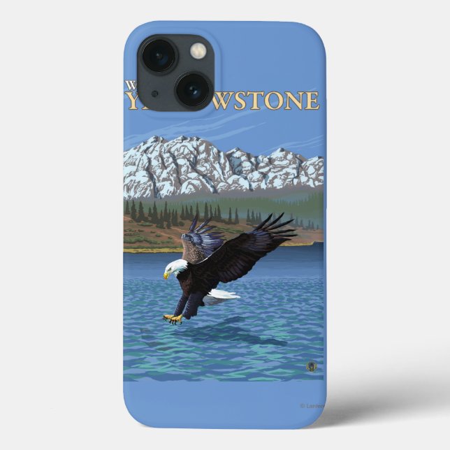 Funda De Case-Mate Para iPhone Buceo con águila calva - Yellowstone occidental, M (Reverso)
