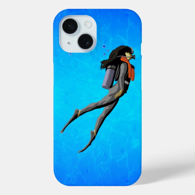 Funda De Case-Mate Para iPhone Buceo femenino en SCUBA (Reverso )