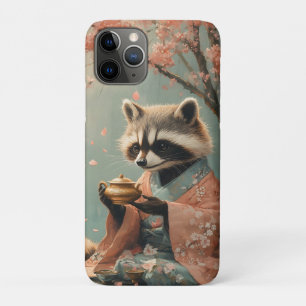 Funda Para iPhone 11 Pro Buda del mapache: Té pacífico bajo árbol de cerezo