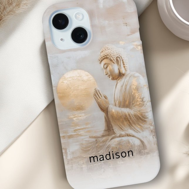 Funda De Case-Mate Para iPhone Buda personalizado (Custom Buddha Case-Mate iPhone Case with your name or text.)