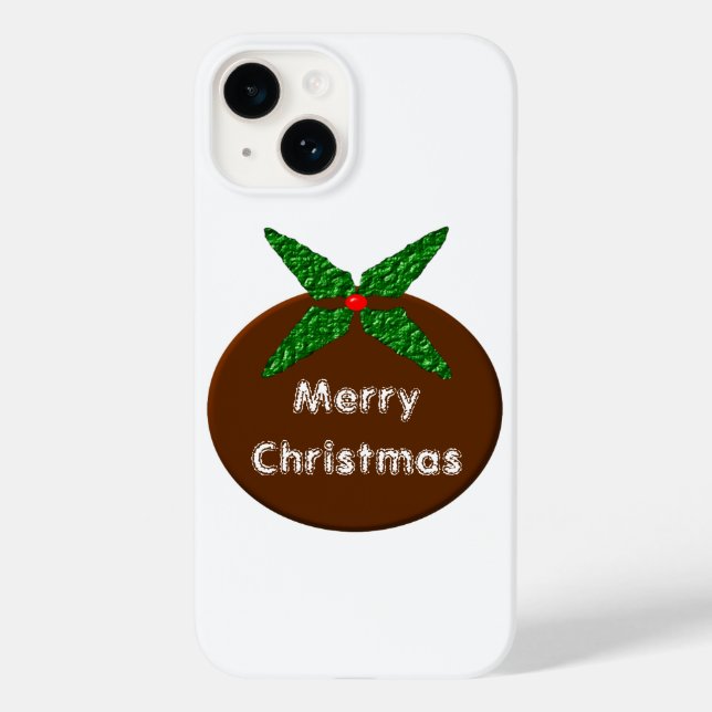 Funda De Case-Mate Para iPhone Budín de Navidad Personalizable (Reverso )