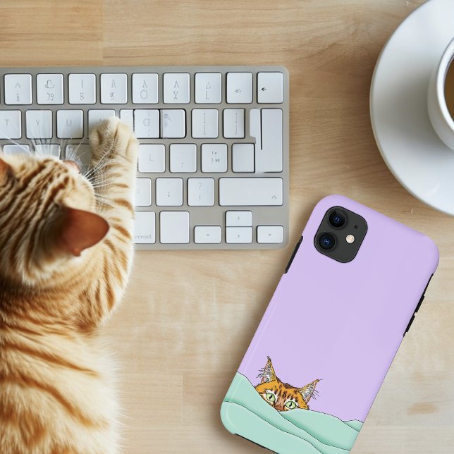Funda De Case-Mate Para iPhone Buenos días Naranja Cat Funny (Subido por el creador)