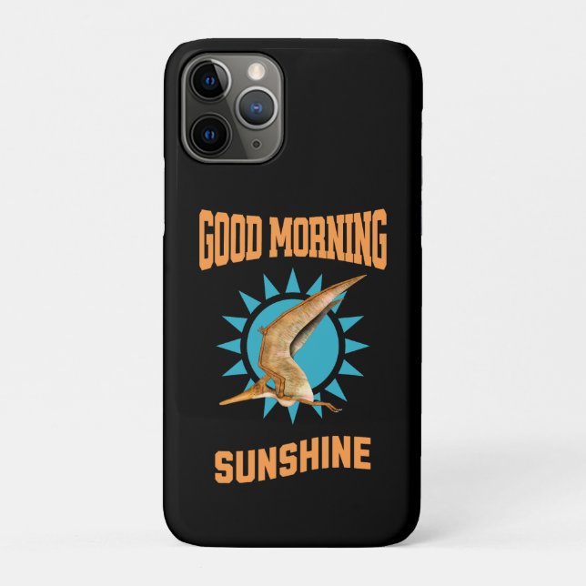 Funda De Case-Mate Para iPhone Buenos Días Pterodáctilo Sol Dino (Reverso)