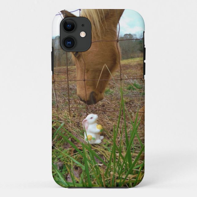Funda De Case-Mate Para iPhone Buey y flor de primavera Bunny (Reverso)