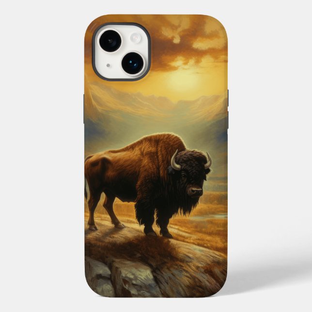 Funda De Case-Mate Para iPhone Buffalo Bison Sunset Silhouette (Reverso )
