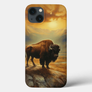 Funda Para iPhone 13 Buffalo Bison Sunset Silhouette