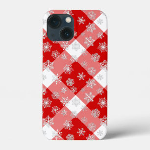 Funda Para iPhone 13 Mini Buffalo rojo y blanco con copos de nieve