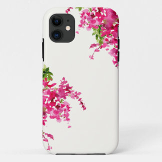 Funda Para iPhone 11 Buganvillas rosadas acuarela floral