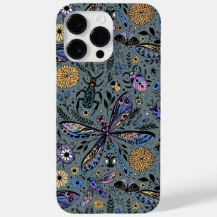 Funda Para iPhone 14 Pro Max De Case-Mate Bugs de garabatos en gris tardío