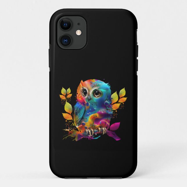 FUNDA DE Case-Mate PARA iPhone BUHO ABSTRACTO COLORIDO (Reverso)