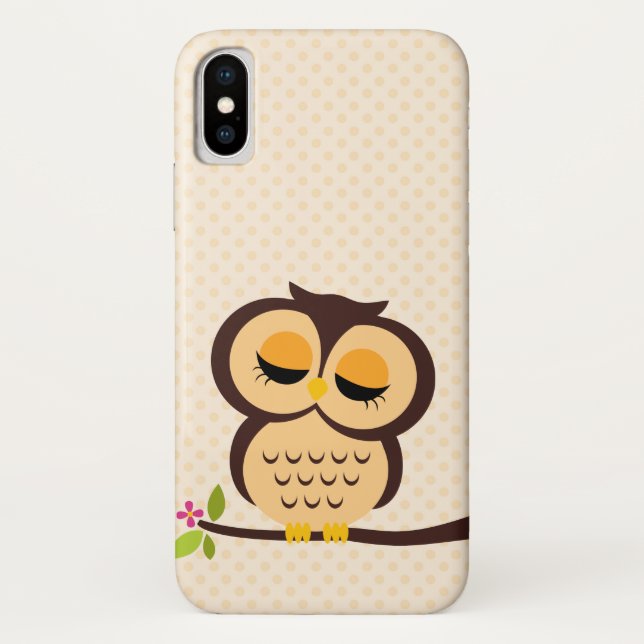 Funda De Case-Mate Para iPhone Búho anaranjado adorable (Reverso)