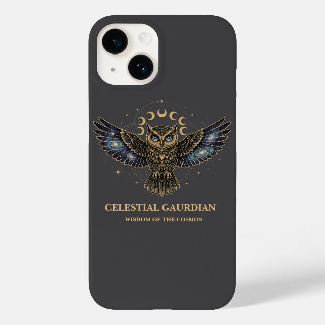 Funda De Case-Mate Para iPhone Búho Celestial Guardián Cósmico (Reverso )