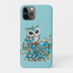 Funda Para iPhone 11 Pro Búho de Cristal Turquesa Sueña Grande Diseño de Lu