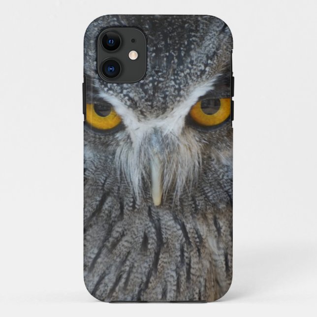 Funda De Case-Mate Para iPhone Búho de Scops blanco y negro macro (Reverso)