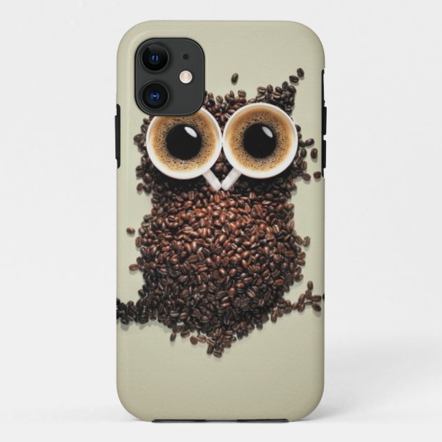 Funda De Case-Mate Para iPhone Búho del cafeína (Reverso)