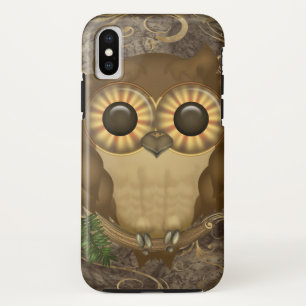 Funda Para iPhone X Búho lindo de Brown